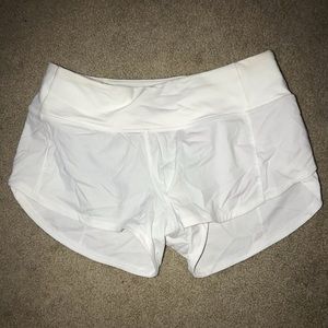 White Lululemon Speed Up Short 2.5